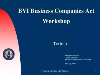 BVI Business Companies Act Workshop