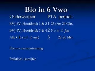 bio in 6 vwo