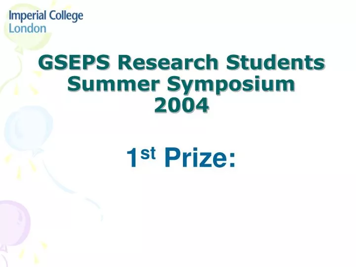 gseps research students summer symposium 2004