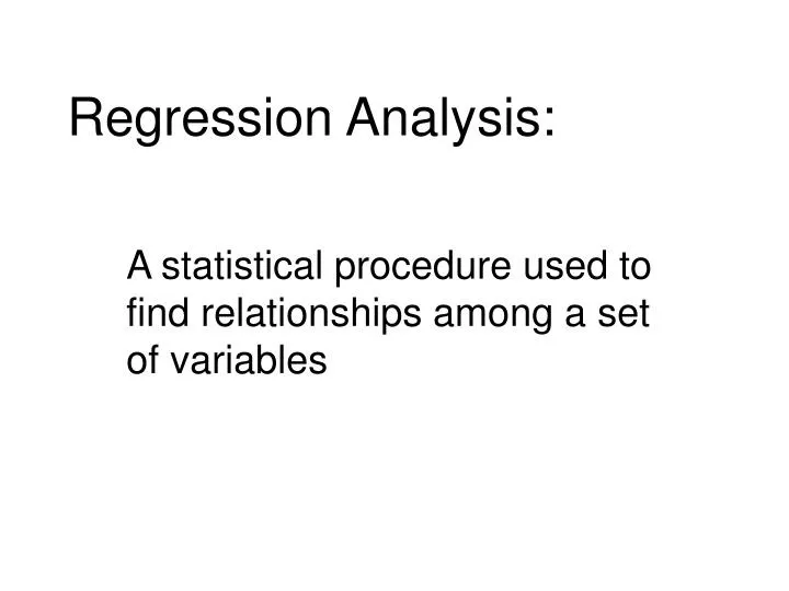 regression analysis