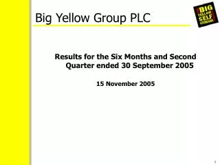 Big Yellow Group PLC