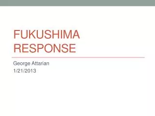 Fukushima Response