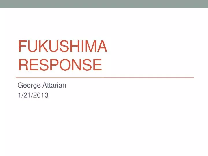 fukushima response