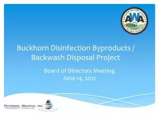 buckhorn disinfection byproducts backwash disposal project