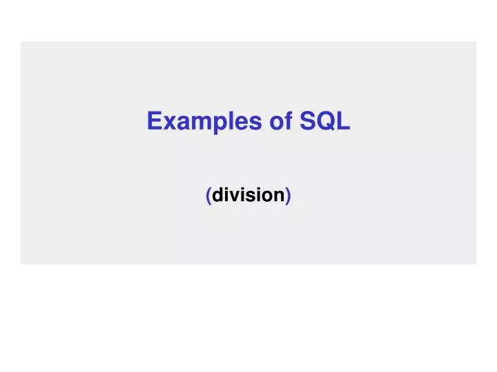 examples of sql division