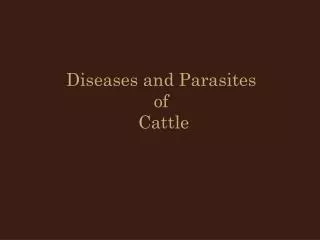 Diseases and Parasites of Cattle