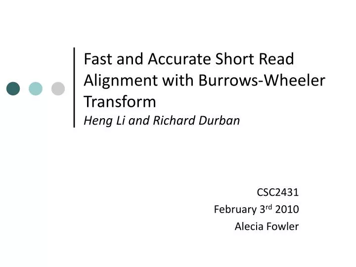 fast and accurate short read alignment with burrows wheeler transform heng li and richard durban
