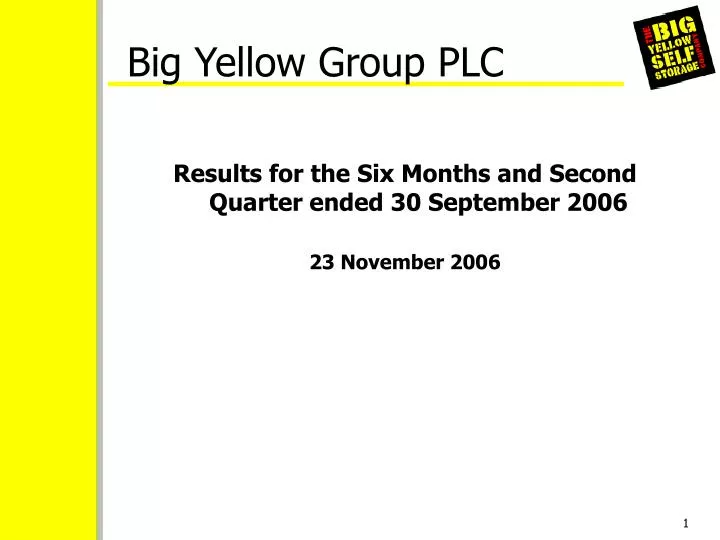 big yellow group plc