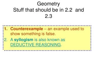 Geometry Stuff that should be in 2.2 and 2.3