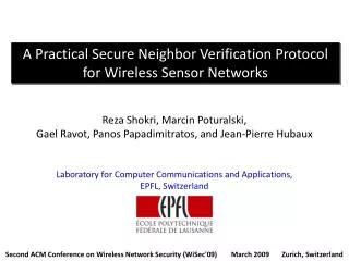 A Practical Secure Neighbor Verification Protocol for Wireless Sensor Networks