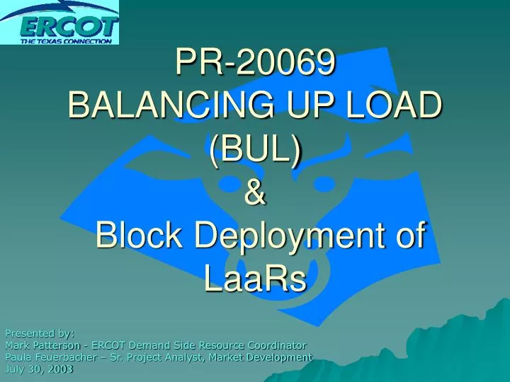 pr 20069 balancing up load bul block deployment of laars