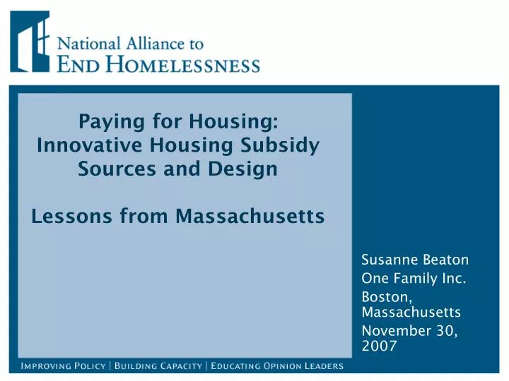 paying for housing innovative housing subsidy sources and design lessons from massachusetts