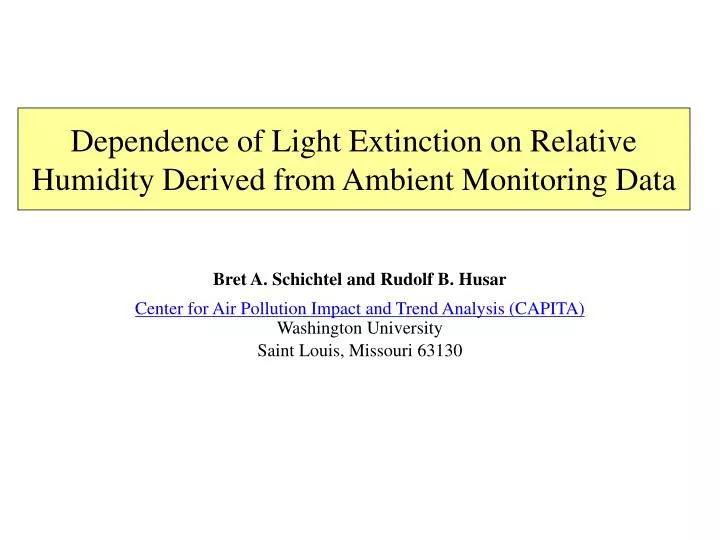 dependence of light extinction on relative humidity derived from ambient monitoring data