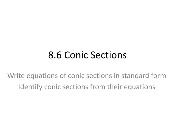 8 6 conic sections