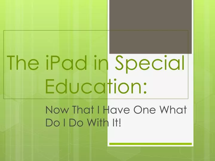 the ipad in special education