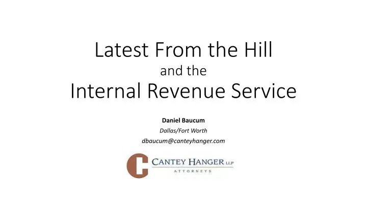 latest from the hill and the internal revenue service