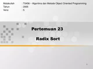 pertemuan 23 radix sort