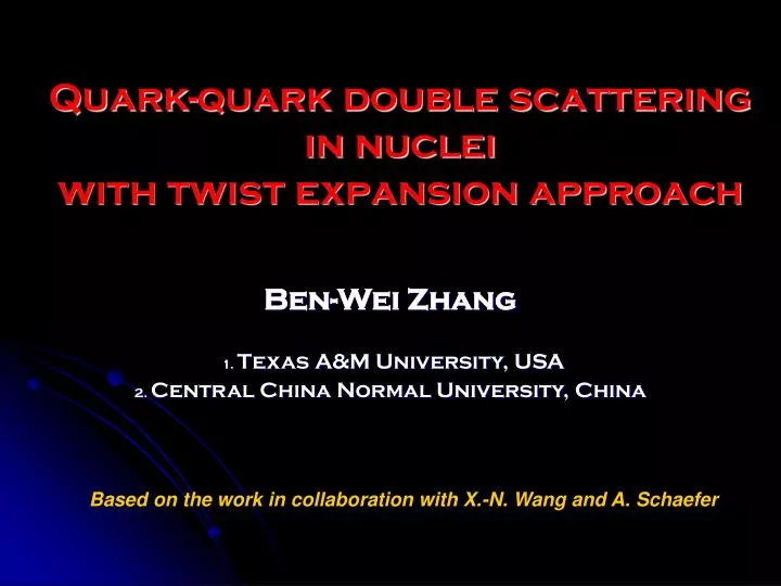 quark quark double scattering in nuclei with twist expansion approach