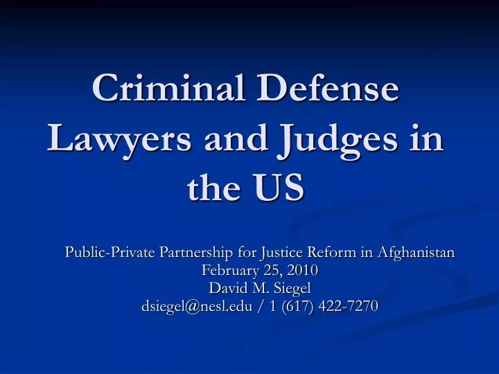 criminal defense lawyers and judges in the us