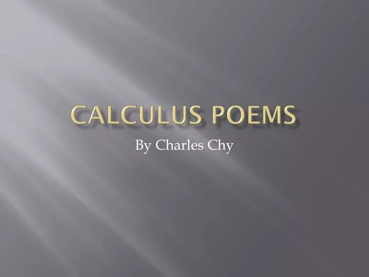 calculus poems