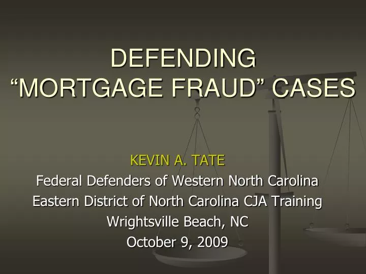 defending mortgage fraud cases