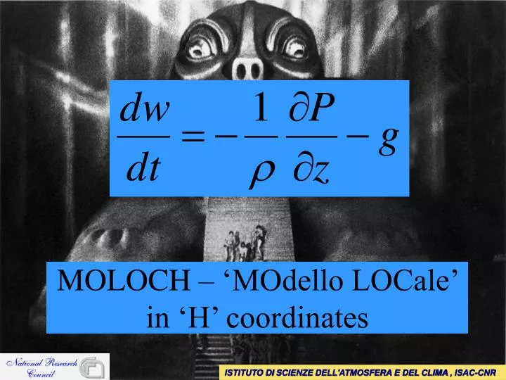 moloch modello locale in h coordinates