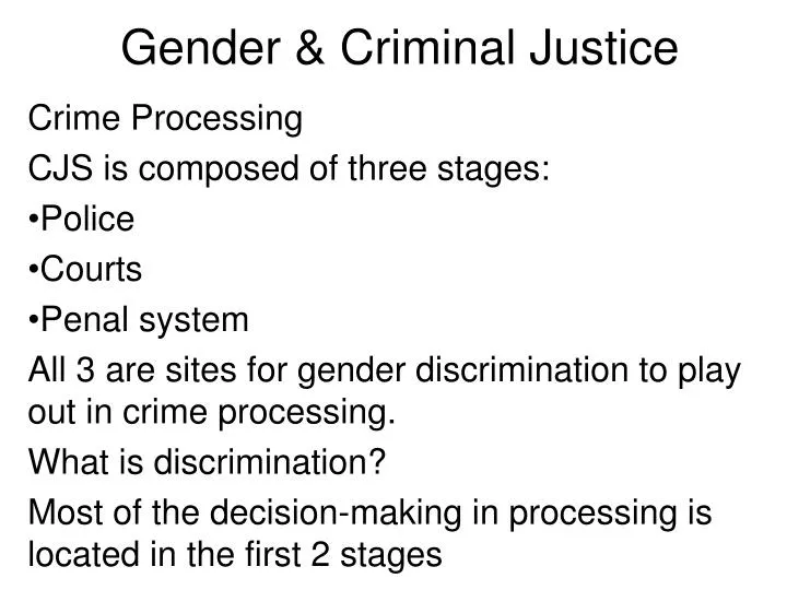 gender criminal justice