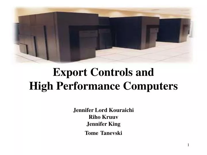 export controls and high performance computers