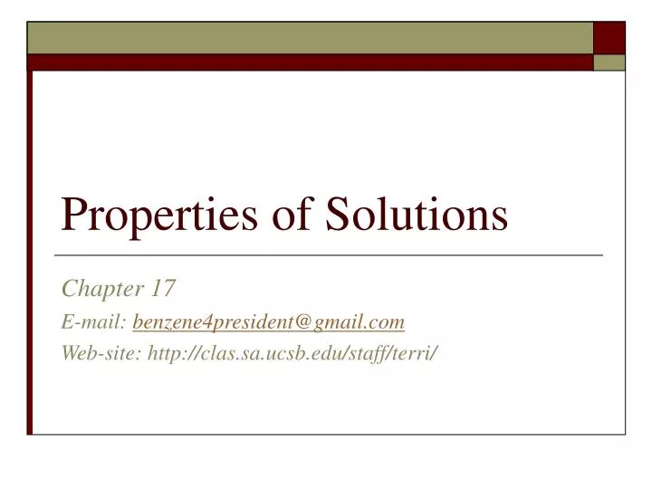 properties of solutions