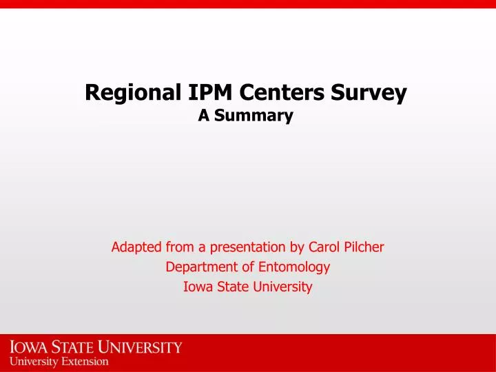 regional ipm centers survey a summary