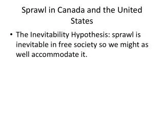 Sprawl in Canada and the United States