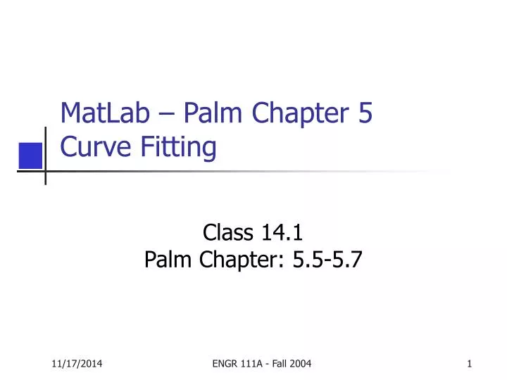 matlab palm chapter 5 curve fitting