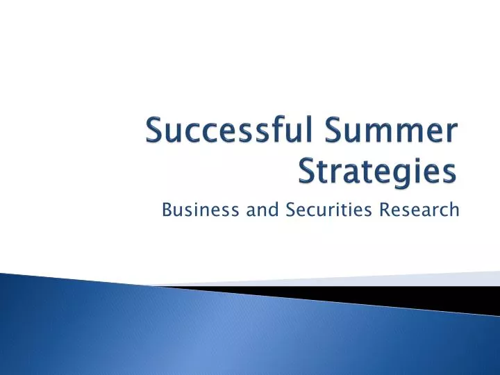 successful summer strategies