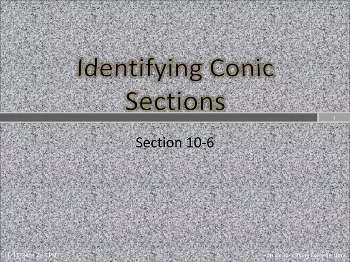 identifying conic sections
