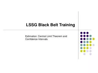 LSSG Black Belt Training