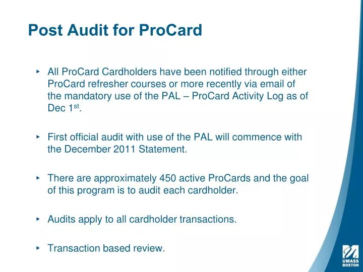 post audit for procard