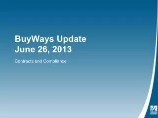 BuyWays Update June 26, 2013