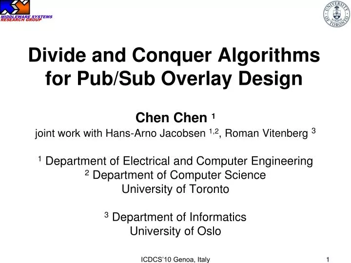 divide and conquer algorithms for pub sub overlay design