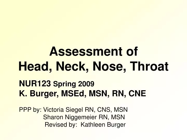 assessment of head neck nose throat