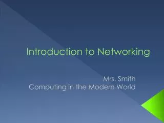 introduction to networking
