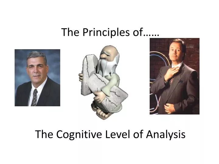 the principles of the cognitive level of analysis