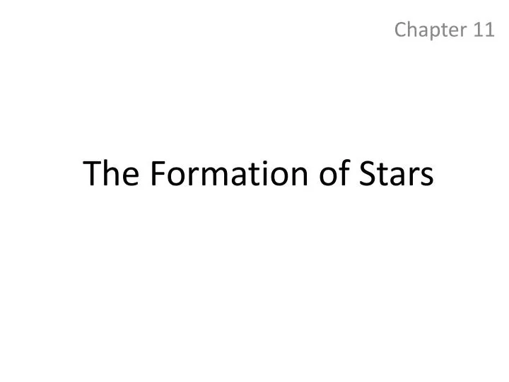 the formation of stars