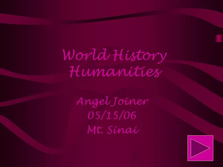 world history humanities