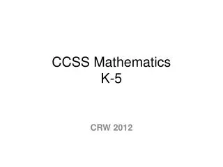 CCSS Mathematics K-5