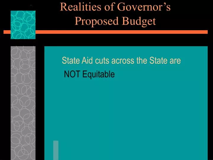 realities of governor s proposed budget
