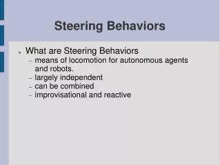 Steering Behaviors