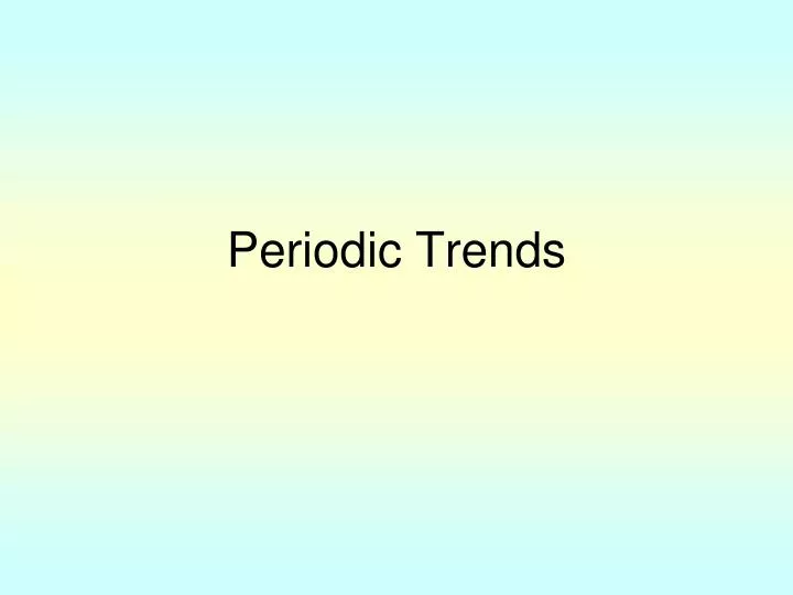 periodic trends