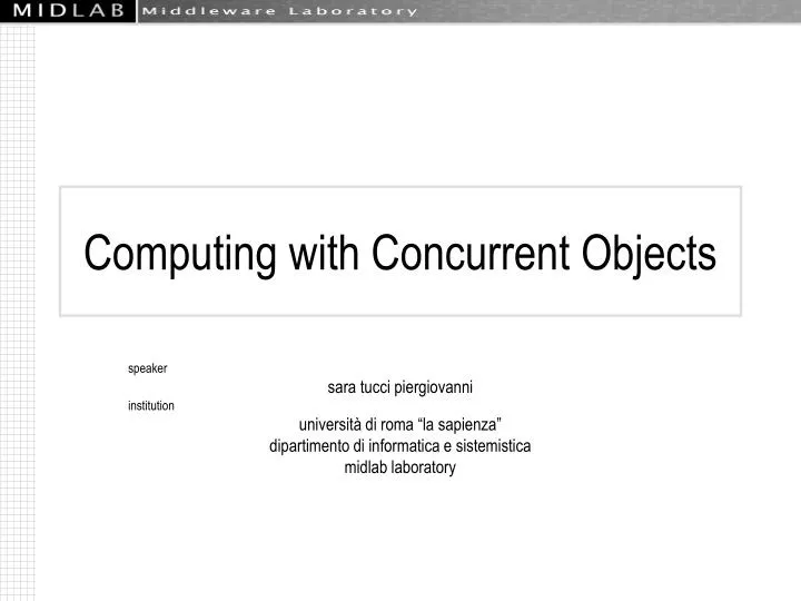 computing with concurrent objects