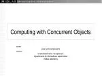 Computing with Concurrent Objects - slide 1