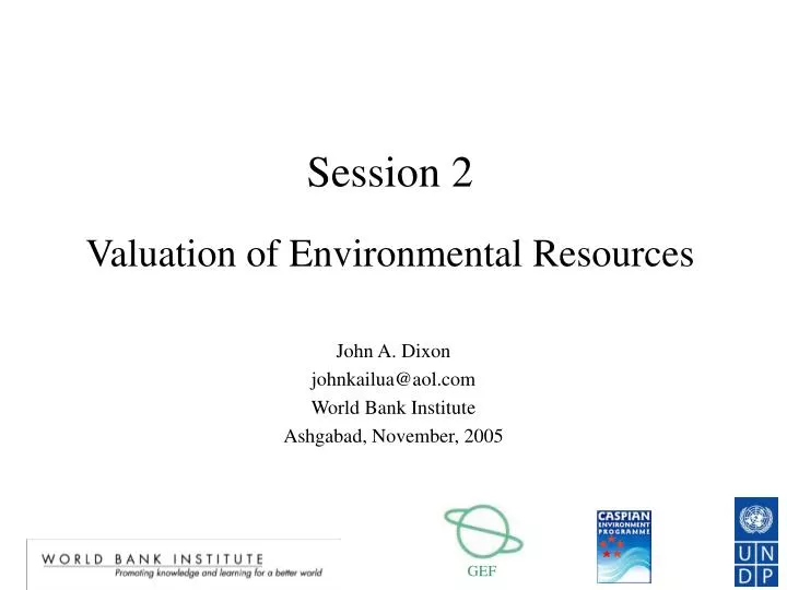 session 2 valuation of environmental resources